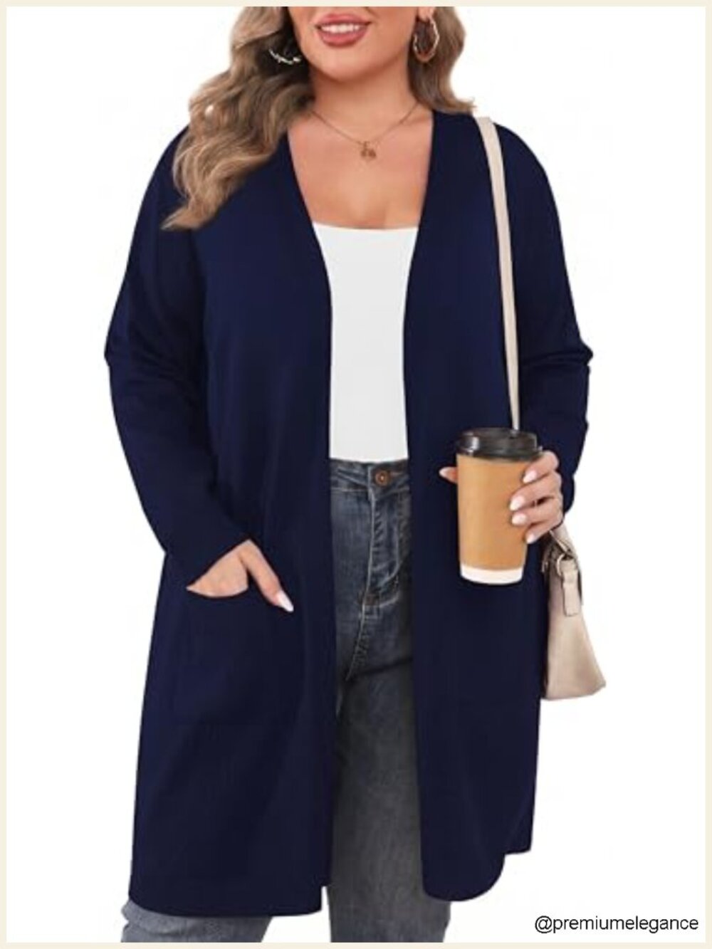 Plus Size Cardigan for Women Long Sleeve Lightweight Open Front Knit Casual